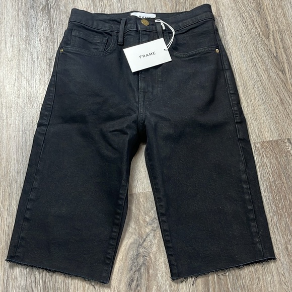 Frame Denim Pants - Frame Denim Le Vintage Bermuda Black Shorts Size 24